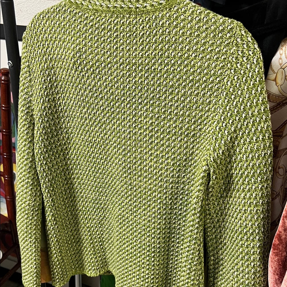 Zara Green Tweed Blazer with Frayed Edges - Picture 3 of 6